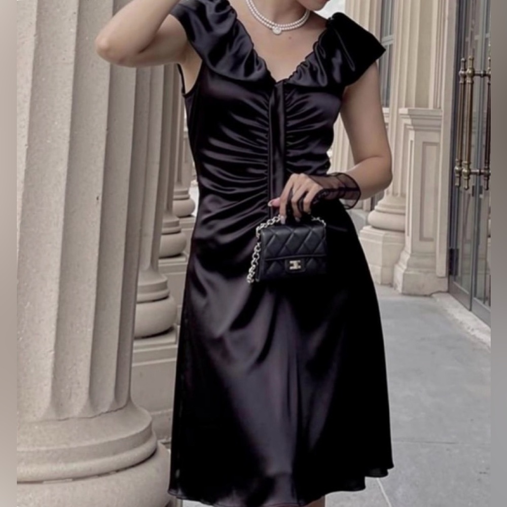 Vintage Moschino Cheap and Chic Ruched Little Black Dress